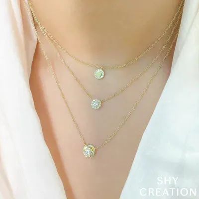 0.20ctw Diamond Halo Necklace