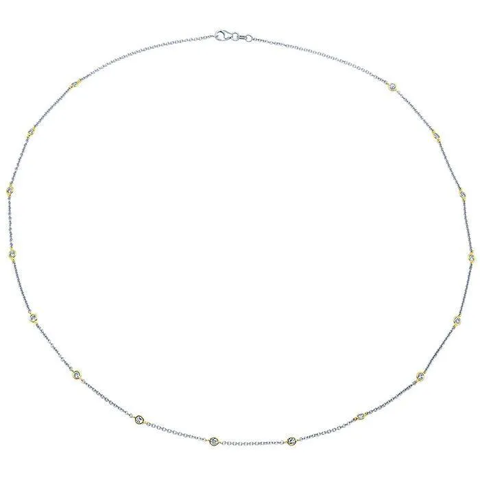 0.96 cttw Delicate Handmade 16-Diamond Necklace