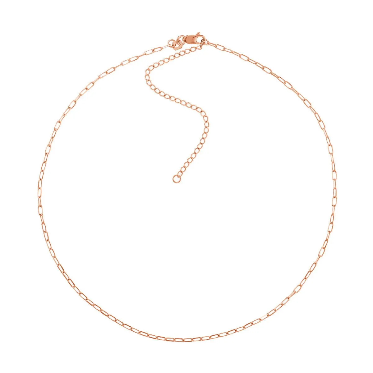 14K Gold 1.70mm Paperclip Choker Chain