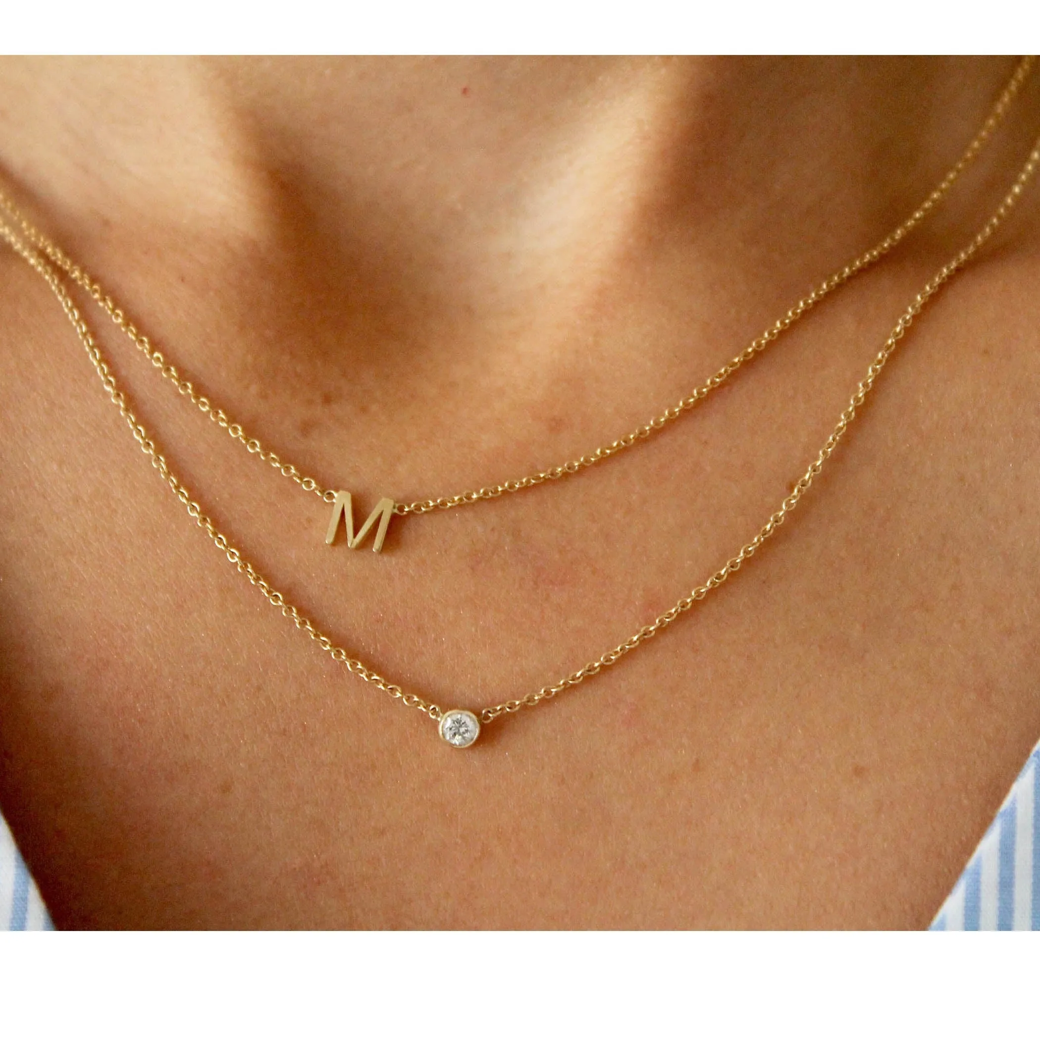 14K INITIAL NECKLACE