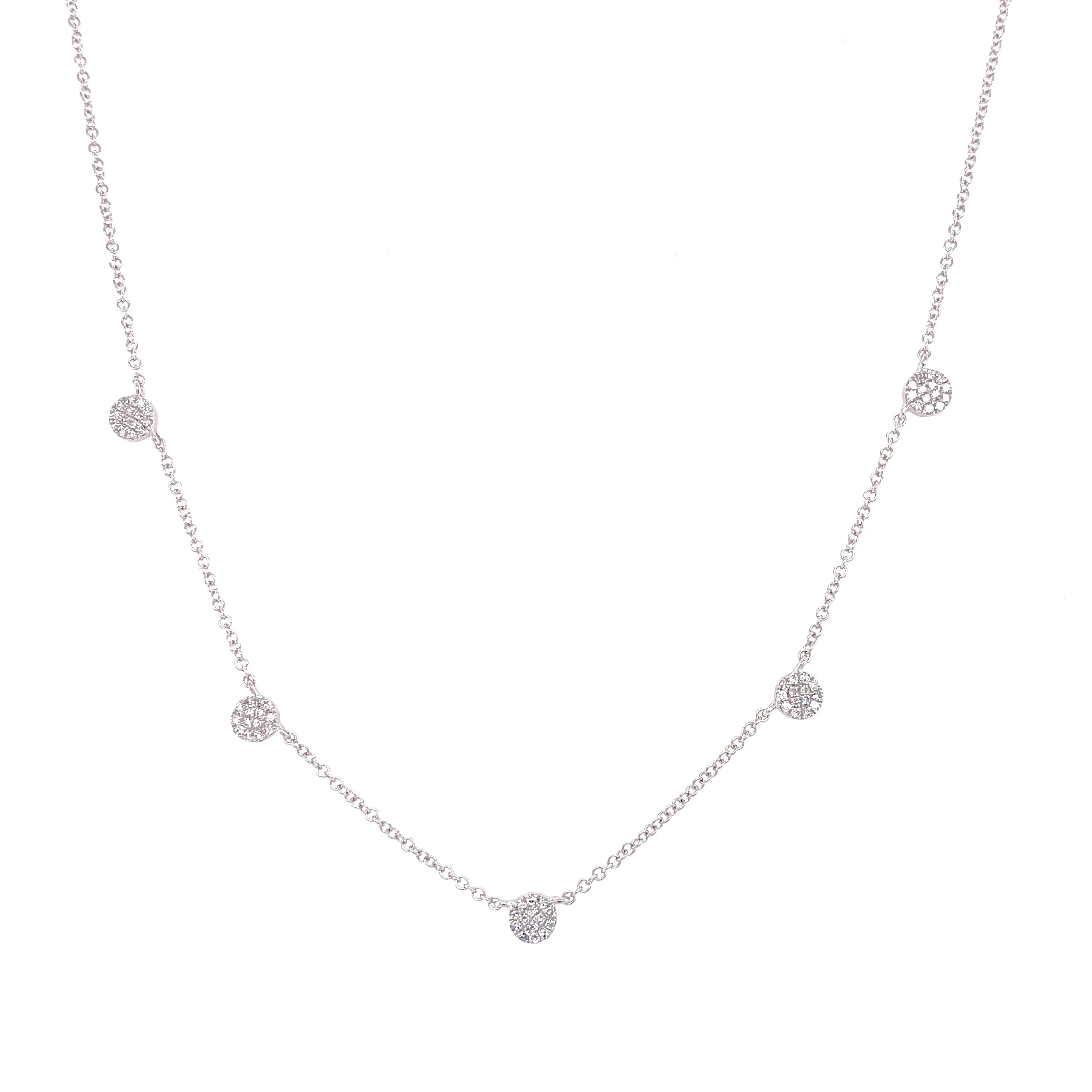 14K Yellow Gold Diamond Mini Disc By The Yard Necklace