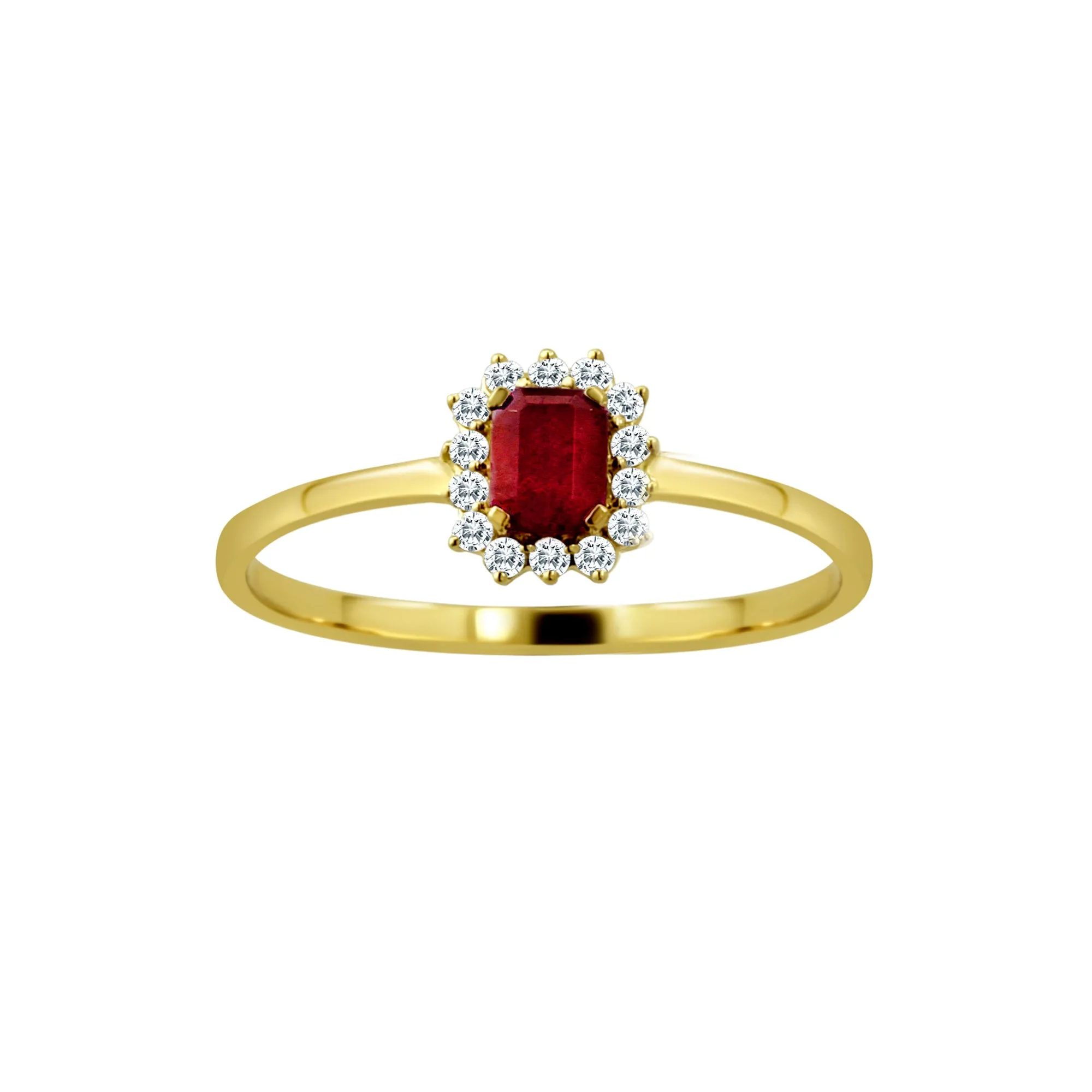 14KY 14D0.10CT,1RU0.30CT.DIAMOND/RUBY RING  (118R116753YRU14)