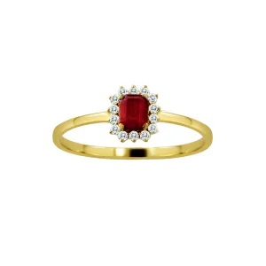 14KY 14D0.10CT,1RU0.30CT.DIAMOND/RUBY RING  (118R116753YRU14)