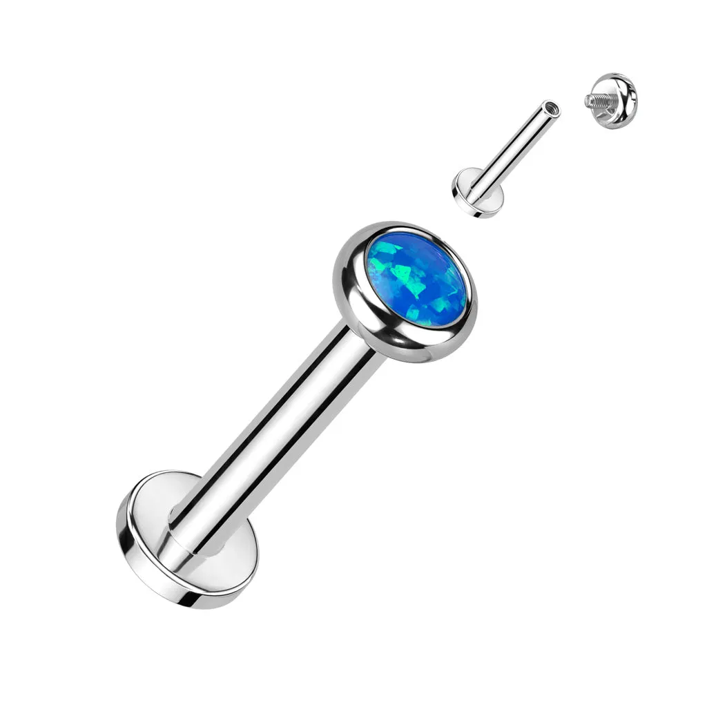 16g Solid Titanium Opal Earring. Tragus and Cartilage Jewellery.