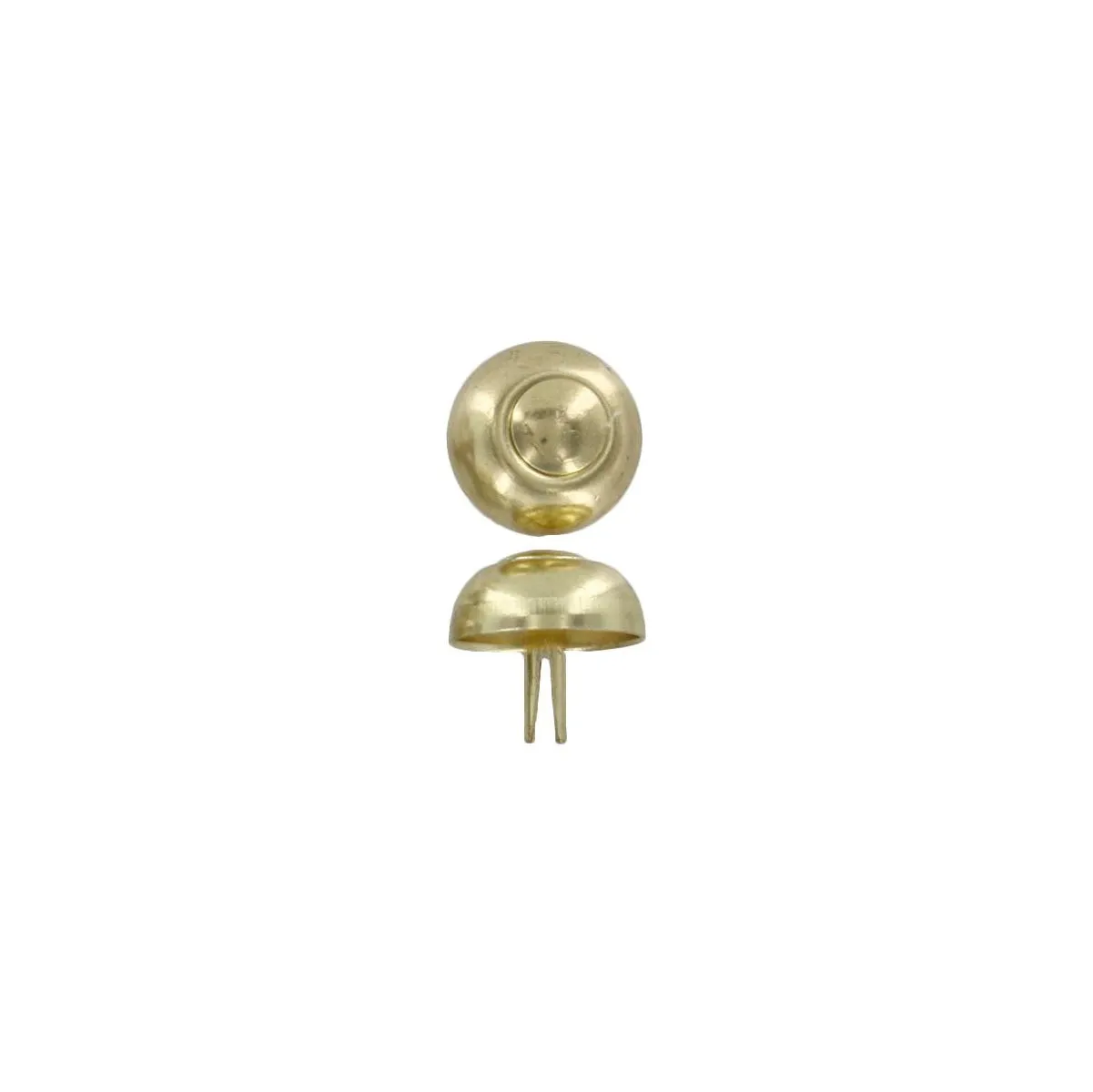 17mm Brass, Round Handbag Bottom Stud, Steel-PK10, #312-6-16-BP
