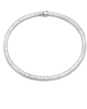 ADIRFINE 18K Gold Plated Emerald Cut Cubic Zirconia Choker Tennis Necklace