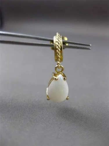 ANTIQUE 1.50CT AAA OVAL OPAL 14KT YELLOW GOLD FILIGREE HANGING EARRINGS #23456