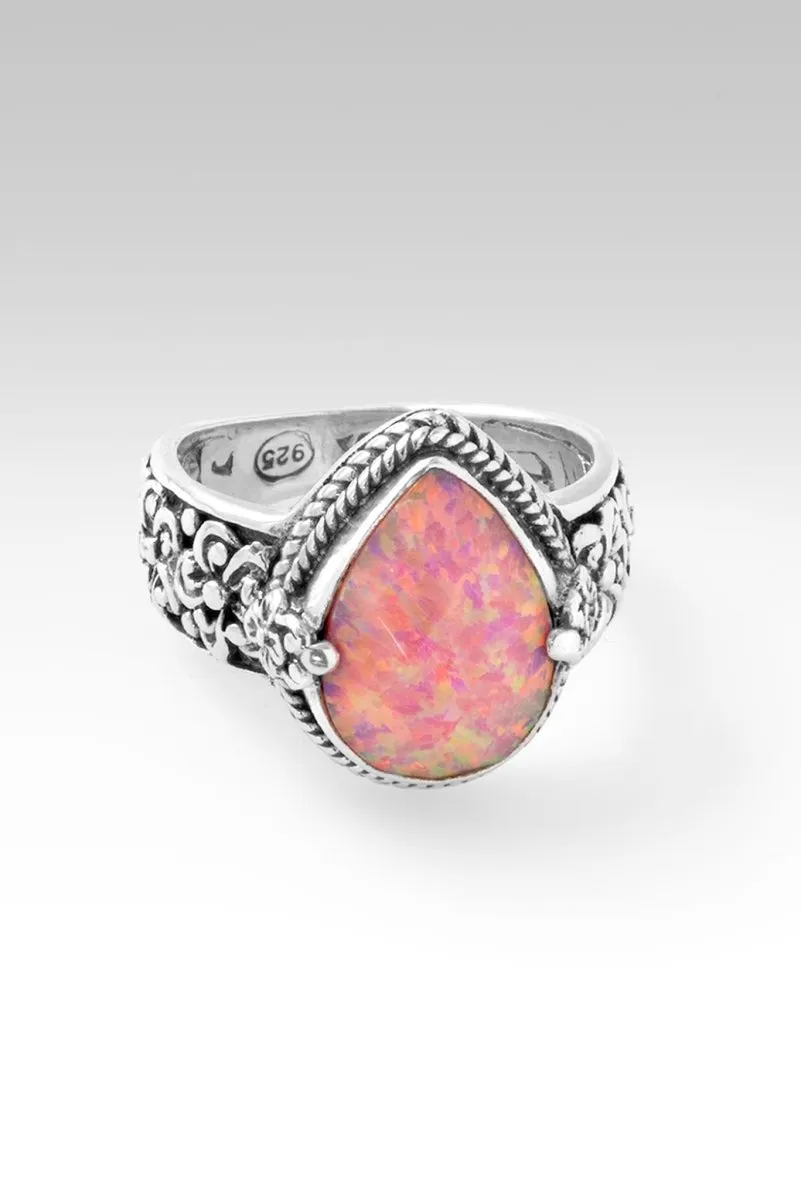 Bloom Happily Ring™ in Salmon Pink Simulated Opal