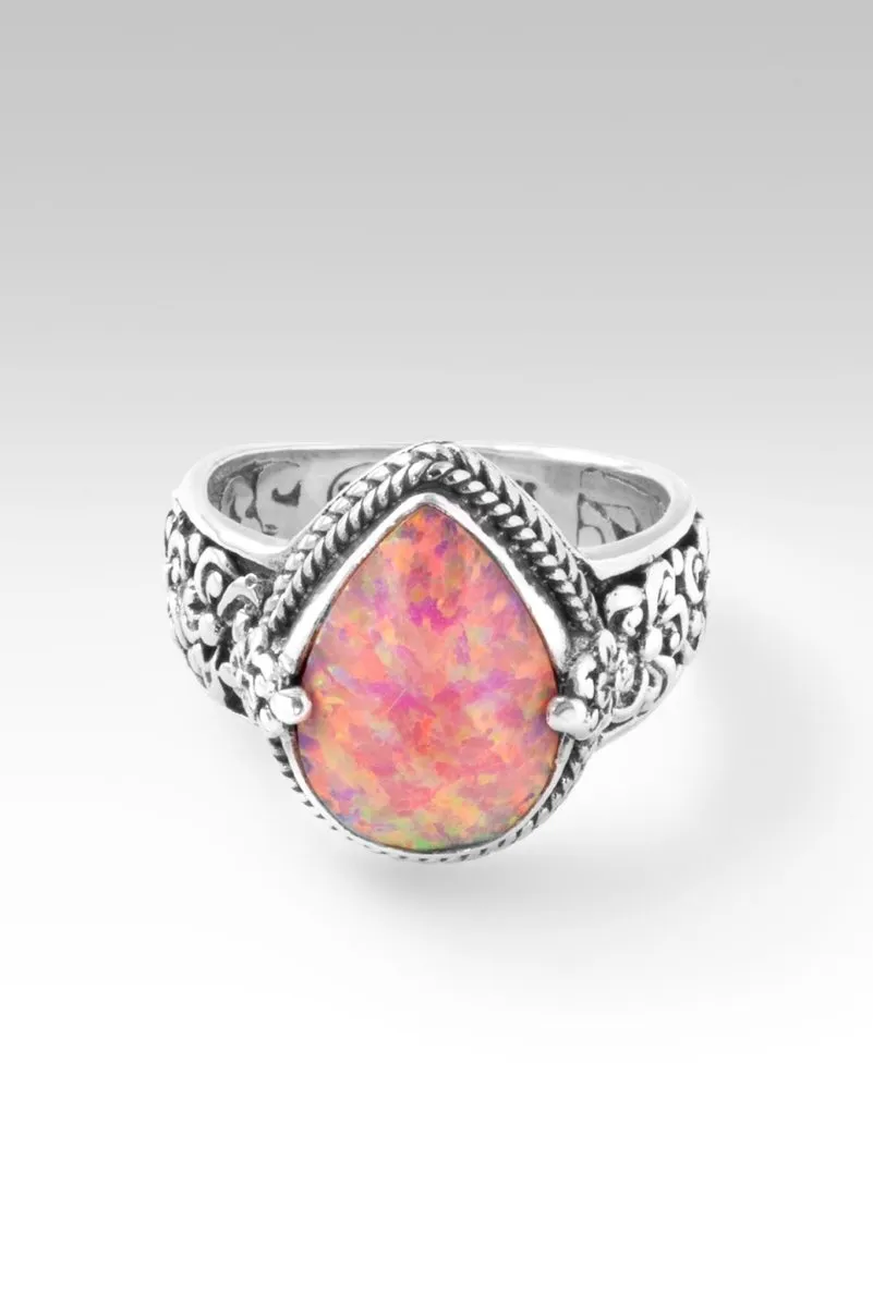 Bloom Happily Ring™ in Salmon Pink Simulated Opal
