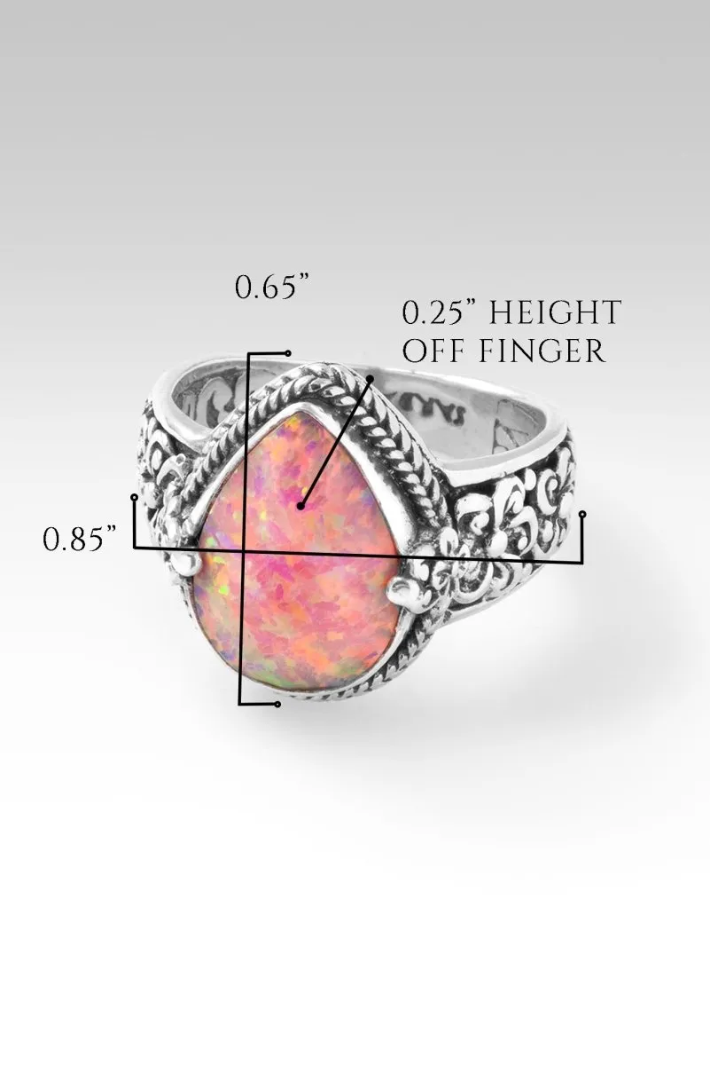 Bloom Happily Ring™ in Salmon Pink Simulated Opal