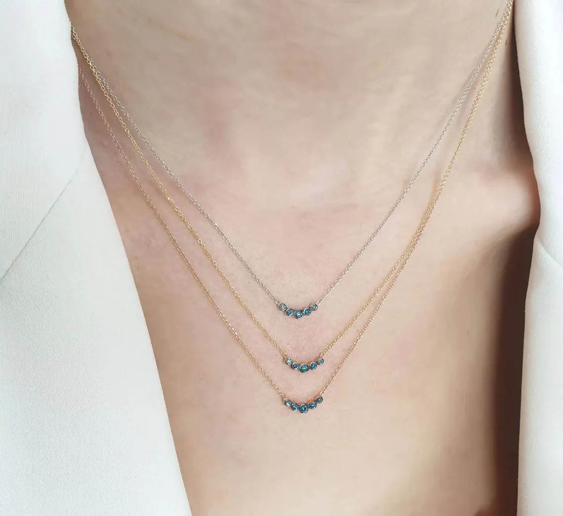 Blue diamond solitaire necklace