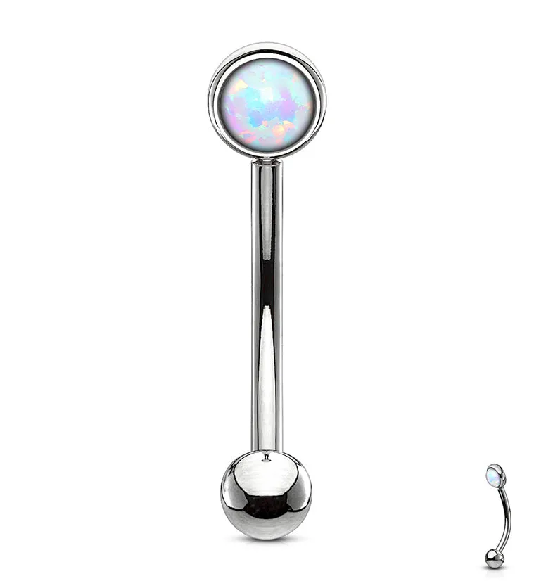 Blue Opal Flat Back Curved Barbell