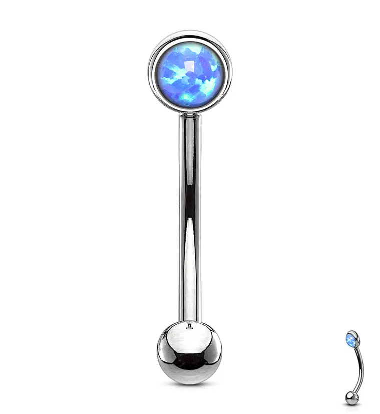 Blue Opal Flat Back Curved Barbell