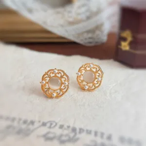 Cat's Eye Opal Stud Earrings