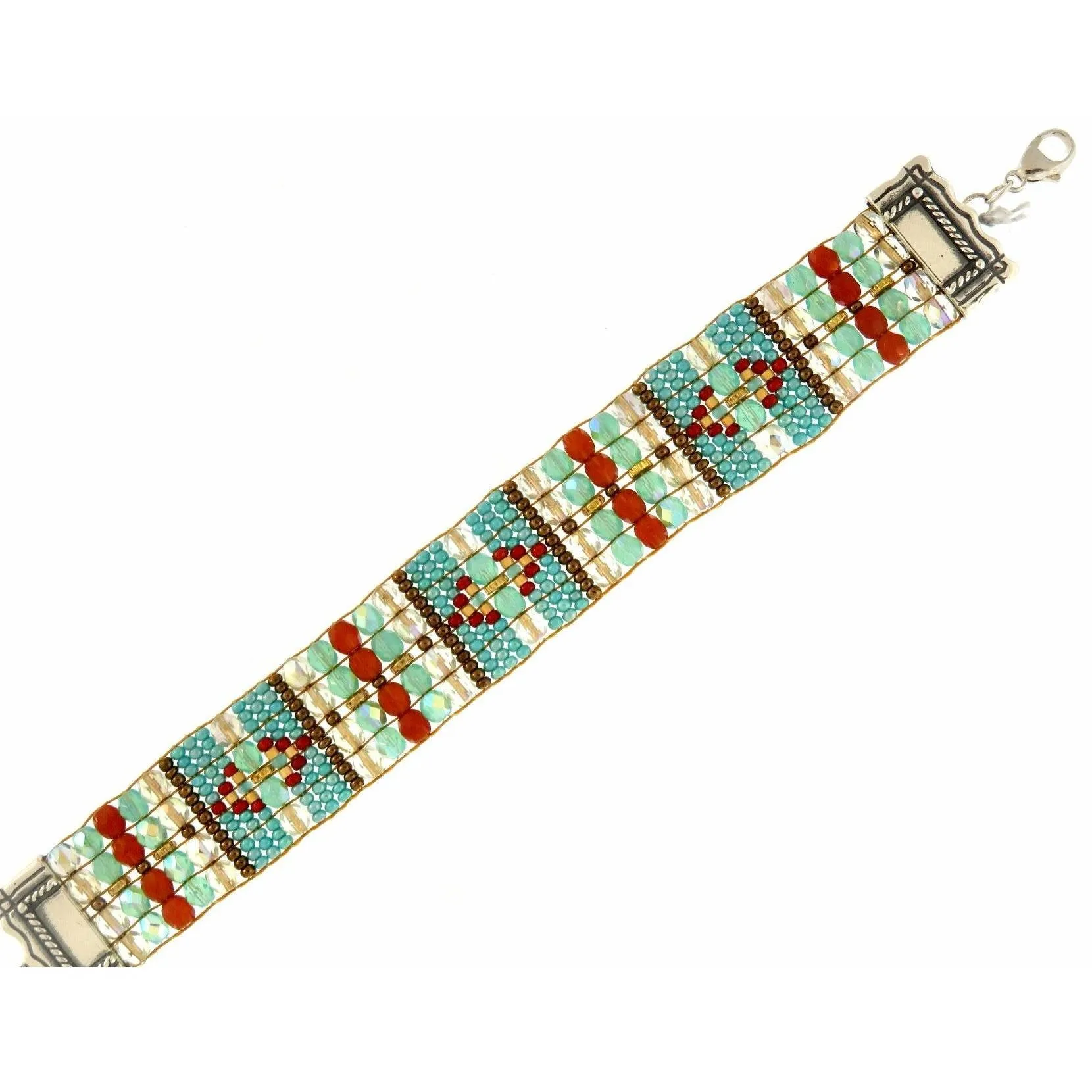 Chili Rose " Turquoise Pillows " Silver TIp Bracelet