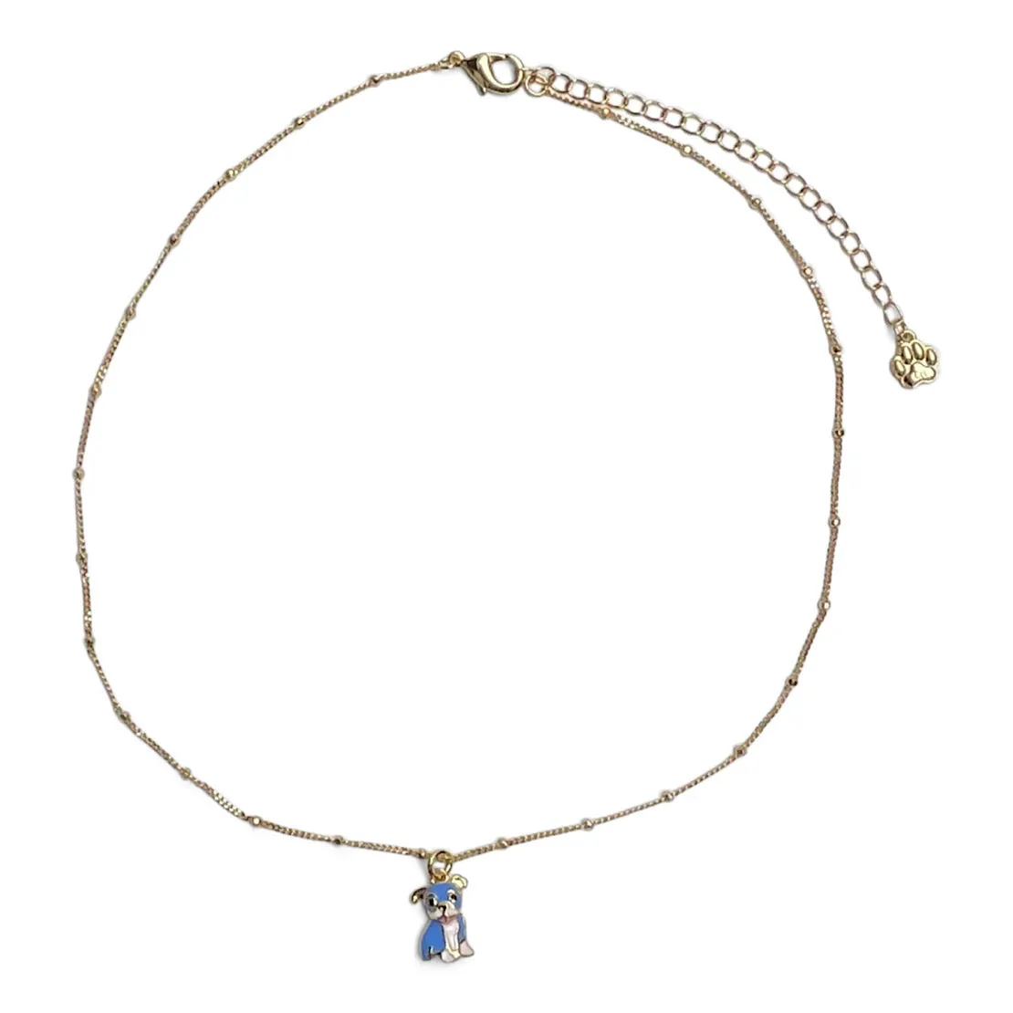 Cloud Haven Bulldog Sweetie Pendant Necklace in Confection Blue