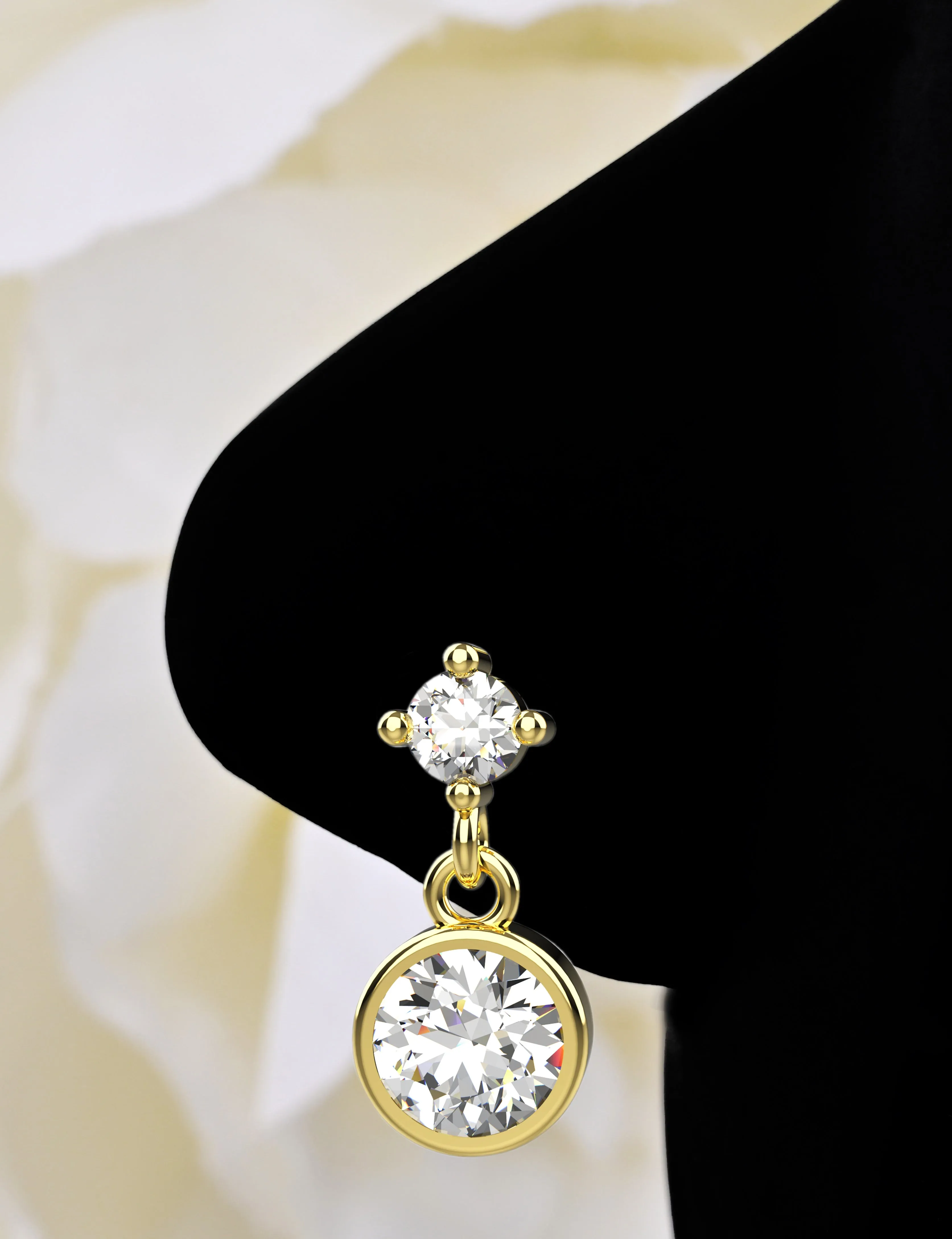 Dangle Nose Ring & Gold-Filled Nose Stud – 20 Gauge Piercing