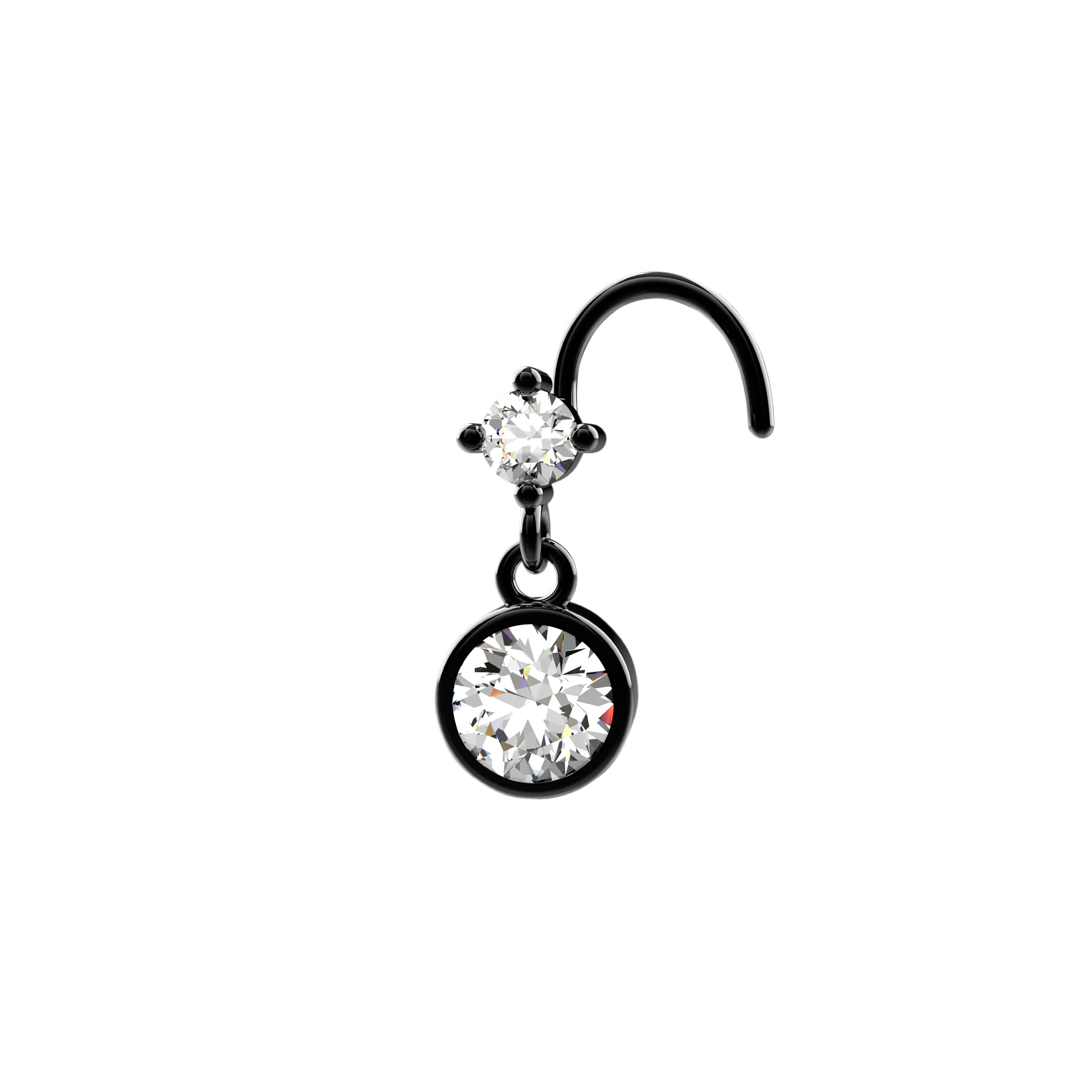 Dangle Nose Ring & Gold-Filled Nose Stud – 20 Gauge Piercing