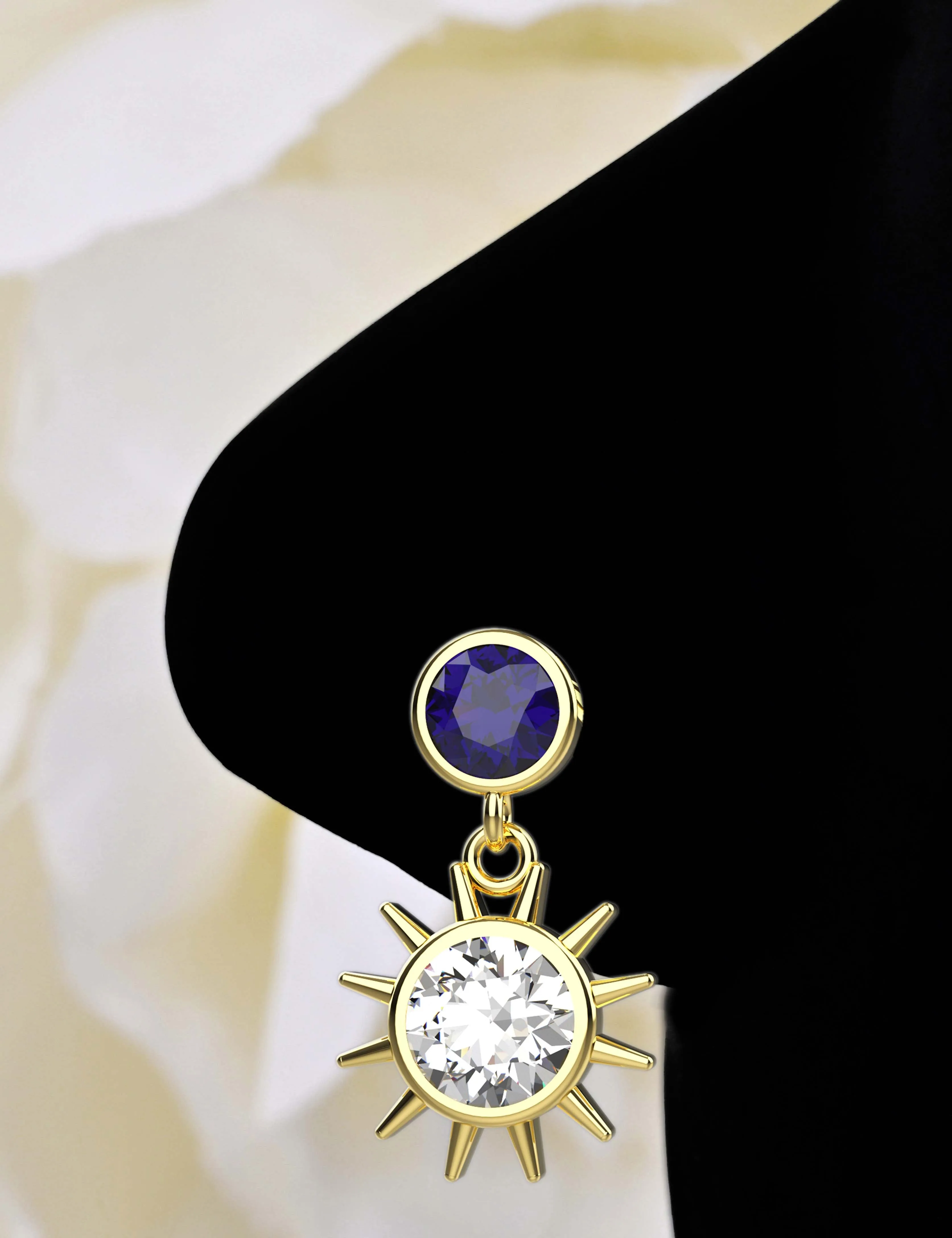 Dangle Nose Ring & Gold Sun Nose Stud Jewelry