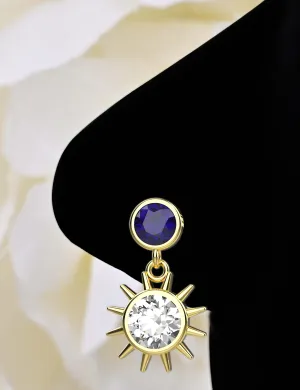 Dangle Nose Ring & Gold Sun Nose Stud Jewelry