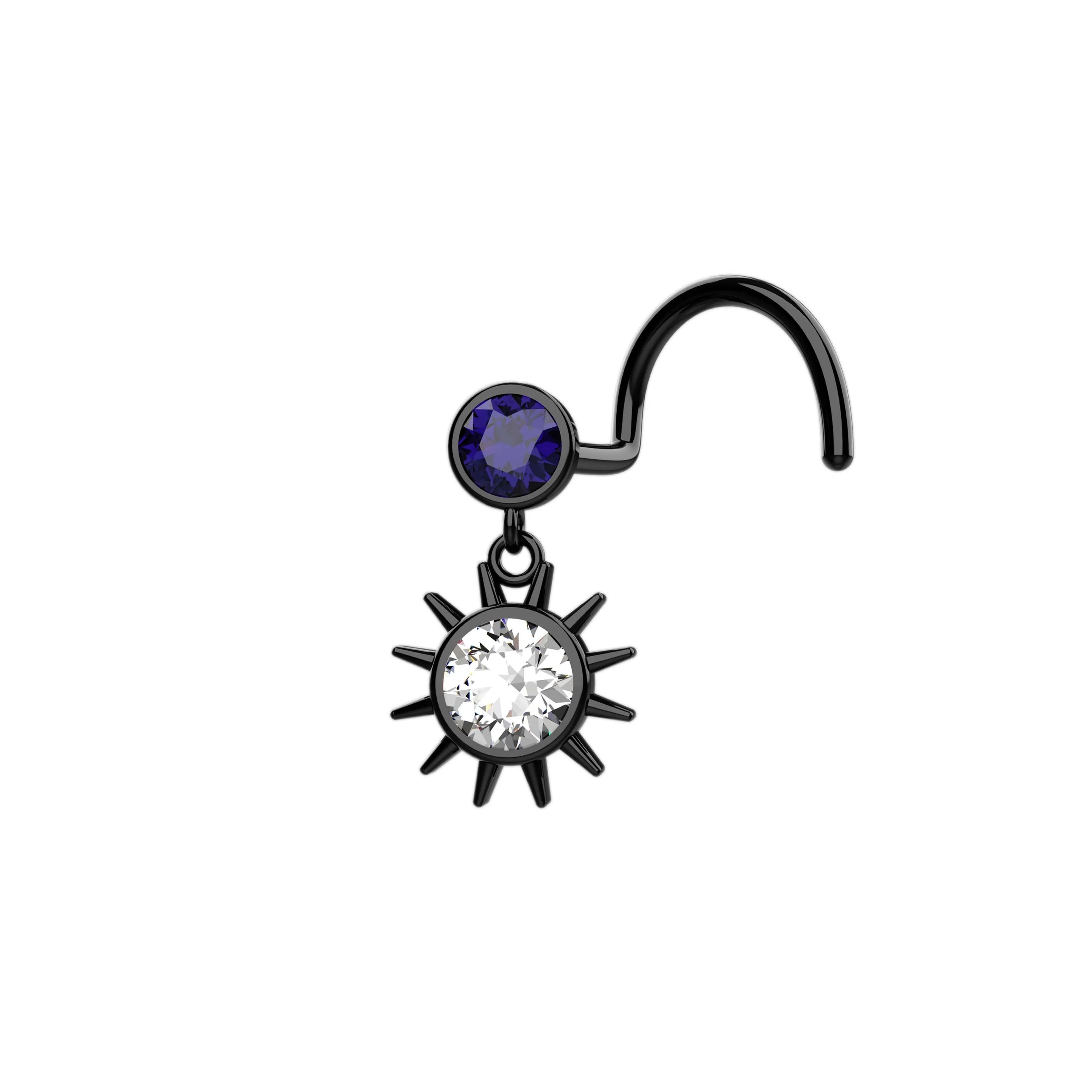 Dangle Nose Ring & Gold Sun Nose Stud Jewelry