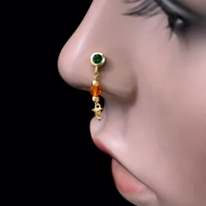 Dangling Nose Stud | Dainty Drop Nose Piercing Jewelry