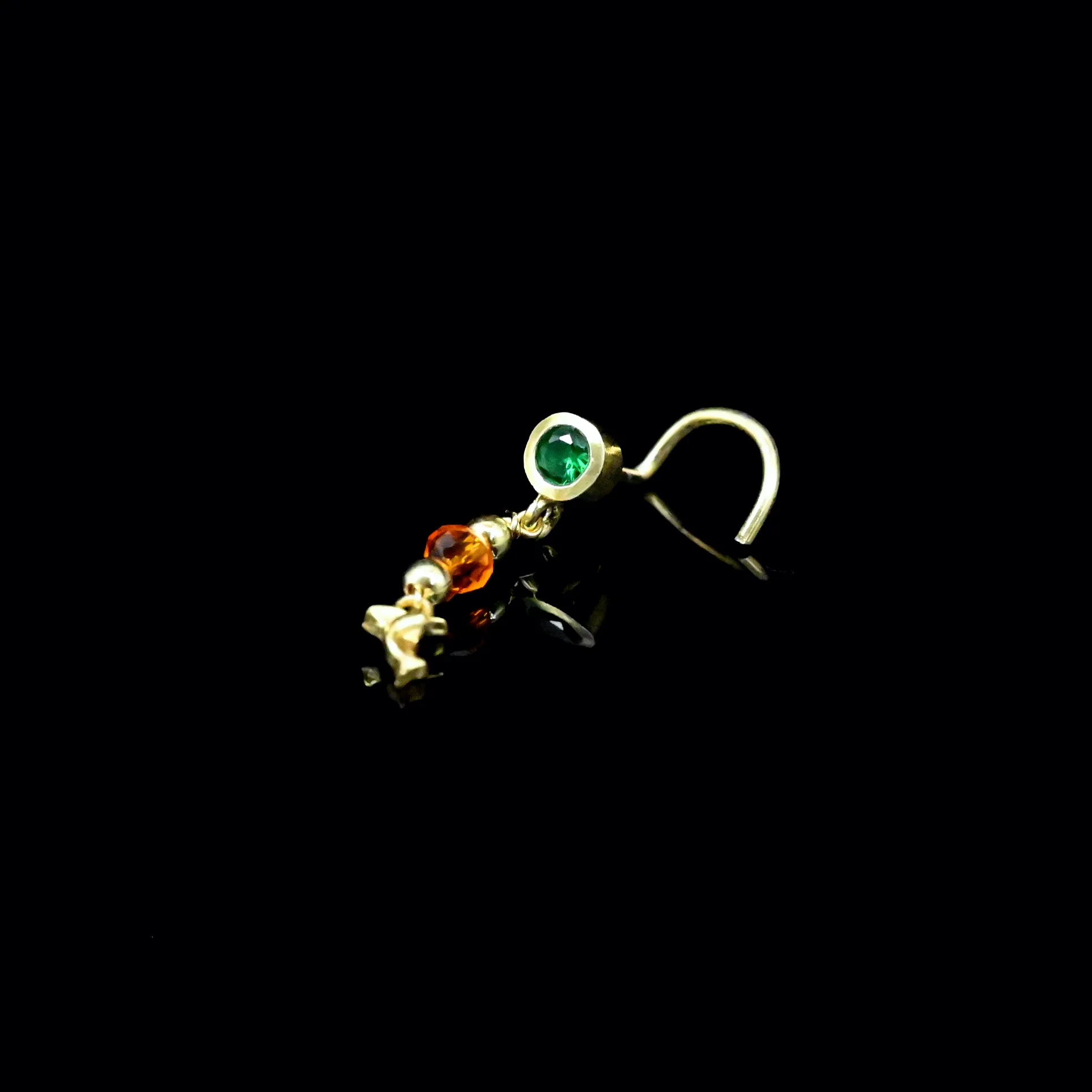 Dangling Nose Stud | Dainty Drop Nose Piercing Jewelry