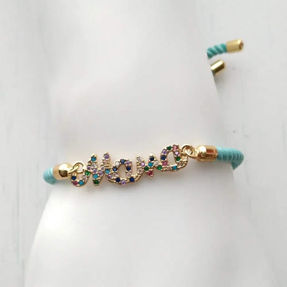 Dani Jeweled Mama Corded Slider Bracelet