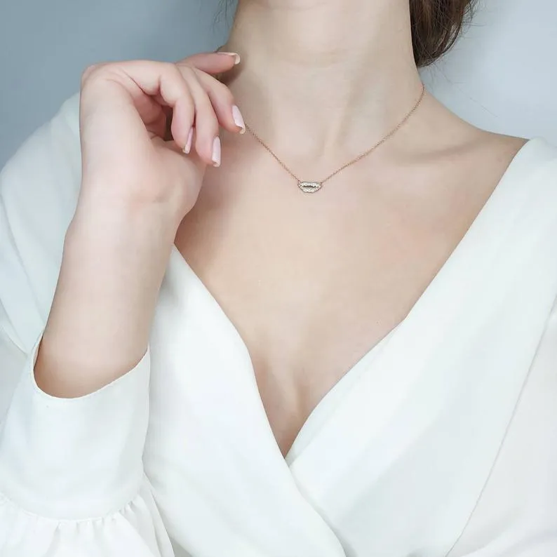 Diamond Lips Necklace