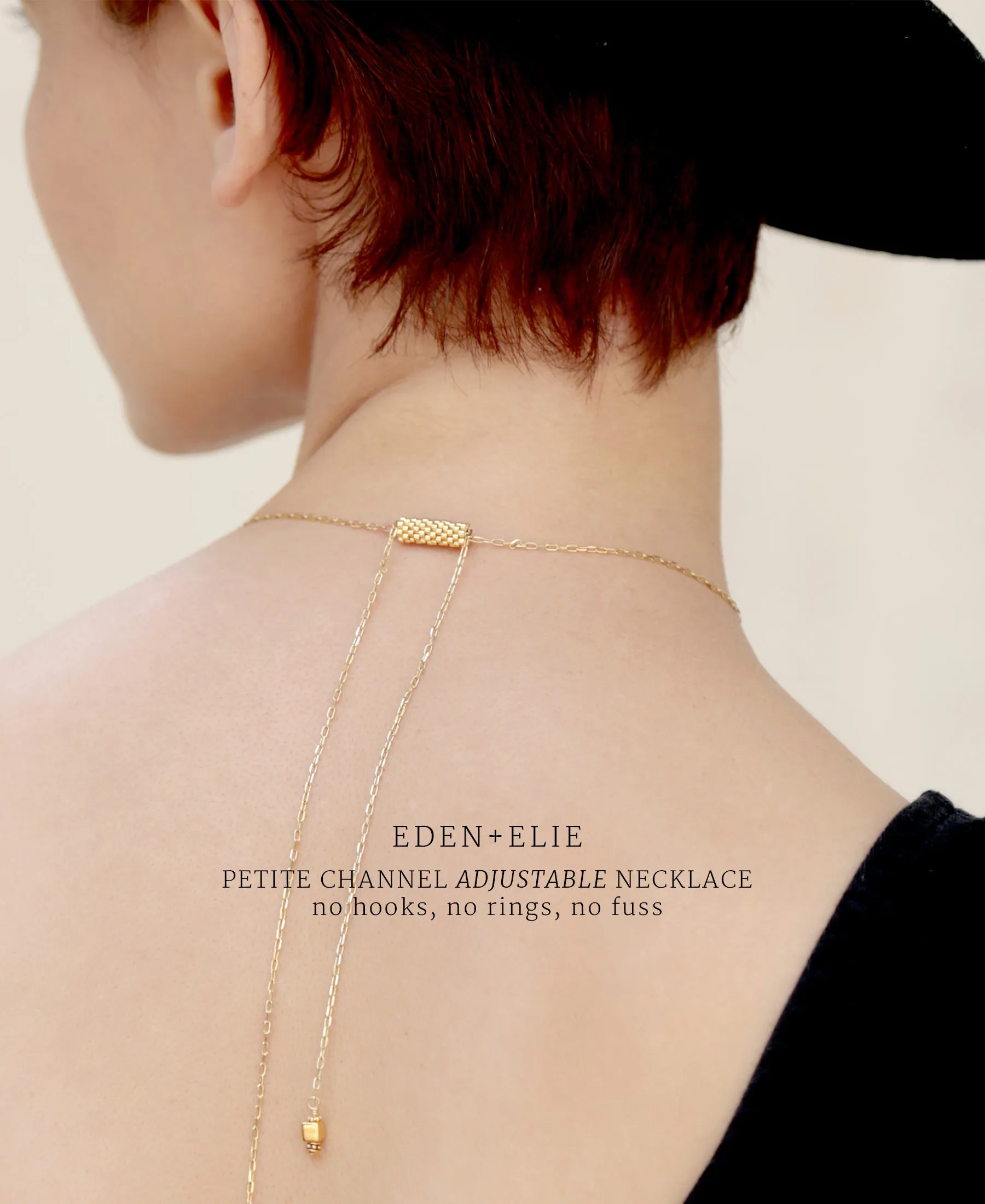 EDEN   ELIE Everyday Adjustable Length Necklace - bark brown