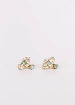 Evil Eye Drop | Opal Stud Earrings