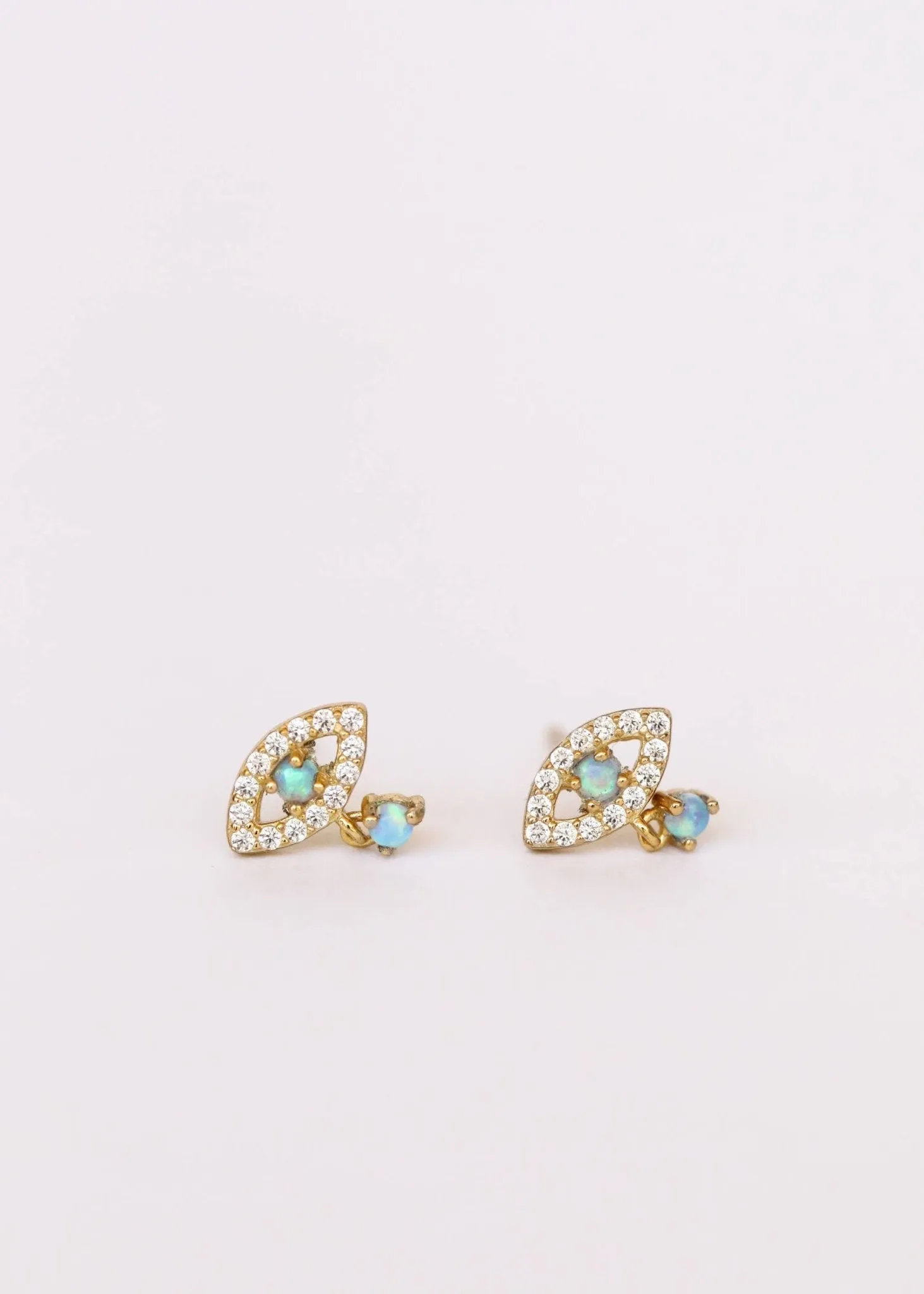 Evil Eye Drop | Opal Stud Earrings