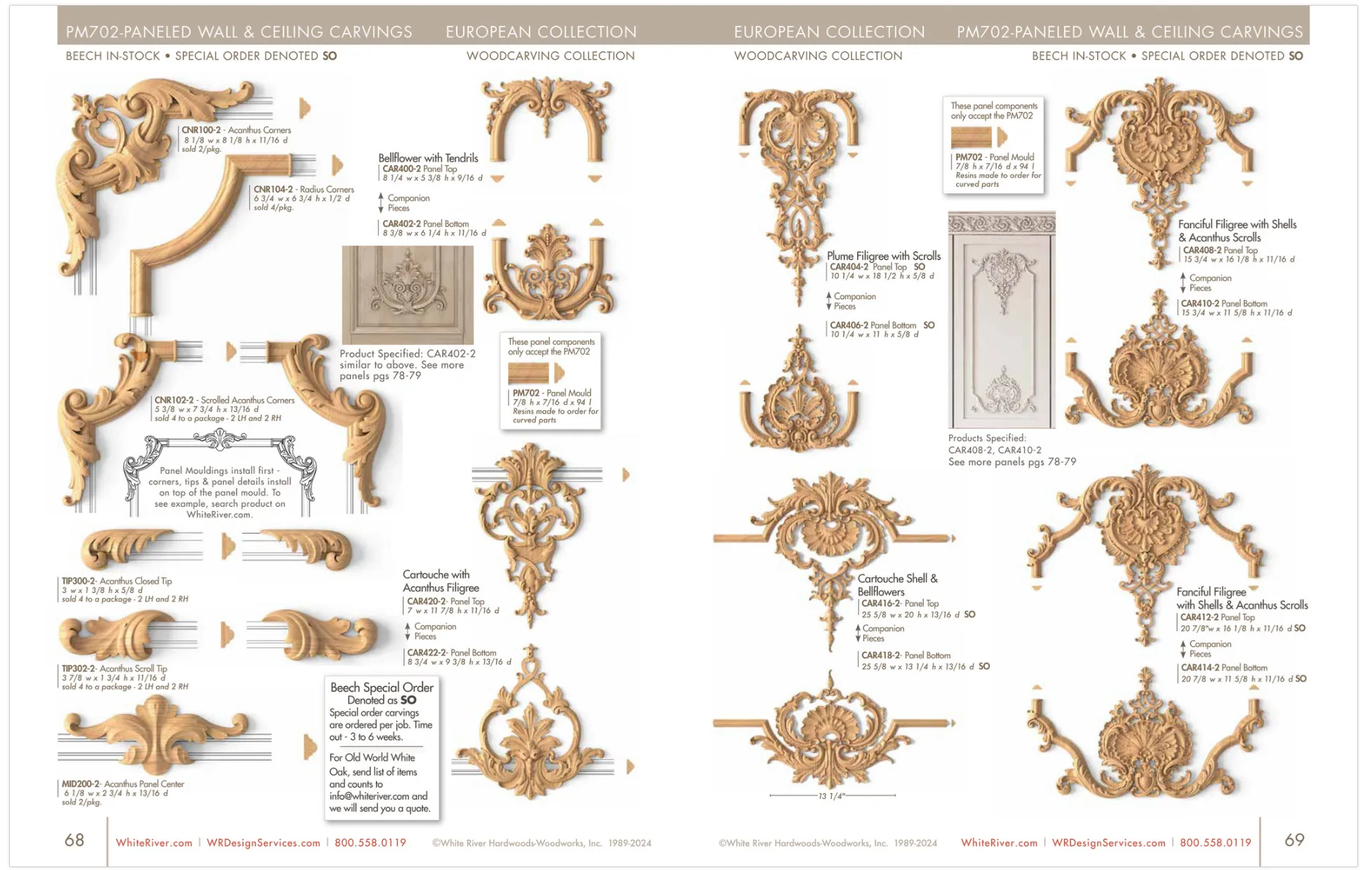 Fanciful Filigree with Shells & Acanthus Scrolls, 15 3/4"w x 16 1/8"h x 11/16"d