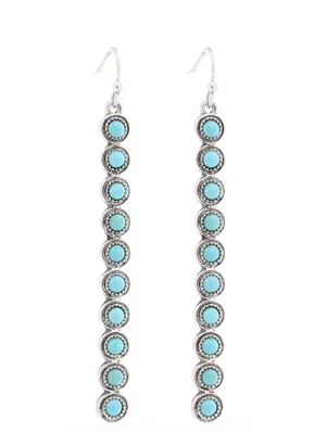 Fashion Western Turquoise Bar Earrings with Stone, Turquoise Womens Earring Set