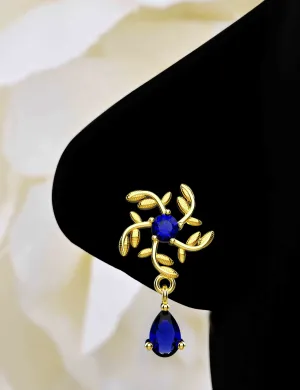 Floral Piercing Gold Dangle Nose Ring Stud – Stylish Nose Jewelry