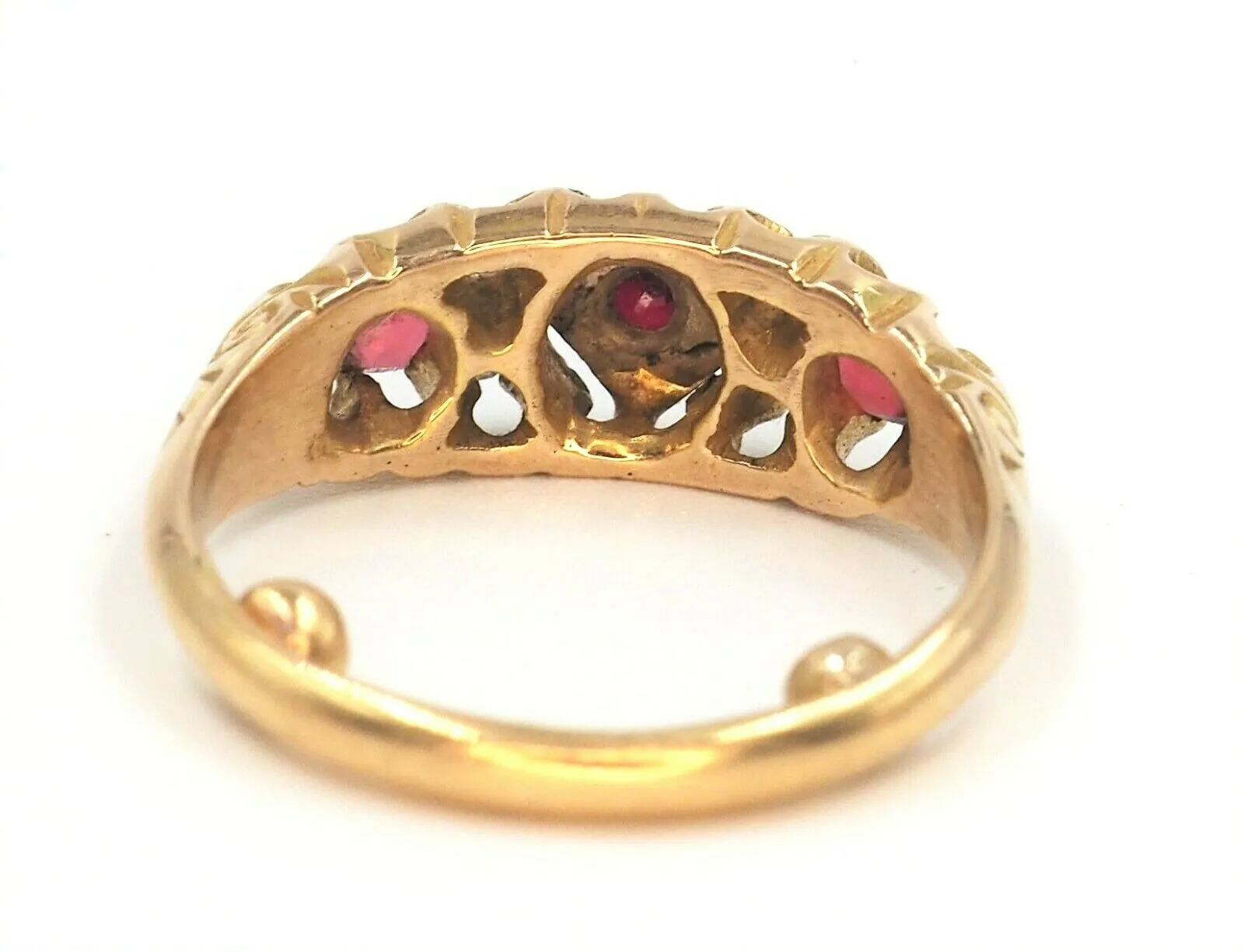 Garnet, Diamond & Ruby 18ct Yellow Gold Ring
