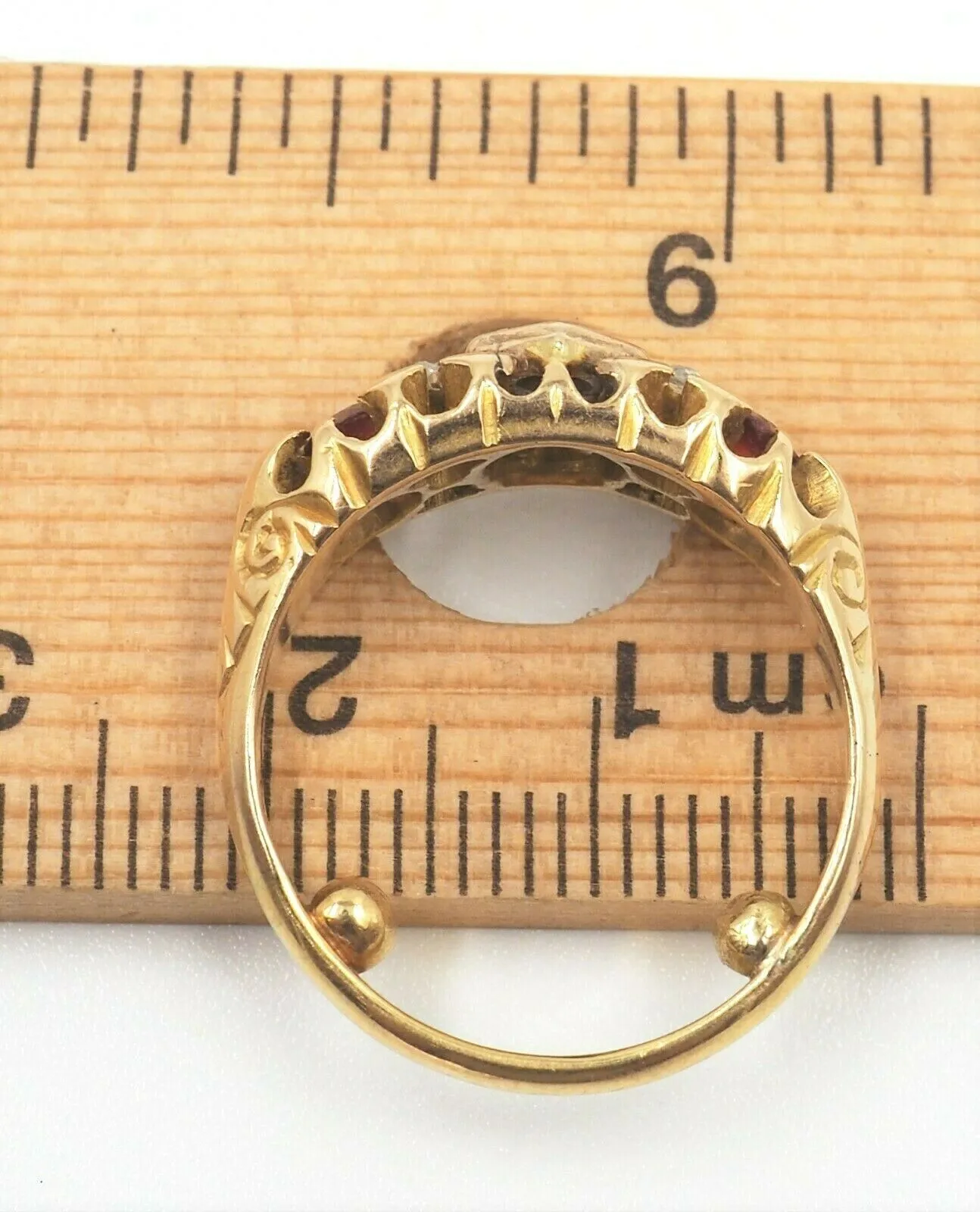 Garnet, Diamond & Ruby 18ct Yellow Gold Ring