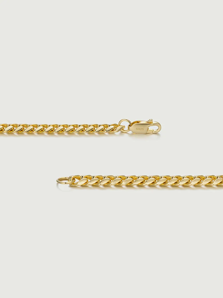 Heart Cut Lab Grown Emerald Pearl Cuban Link Chain