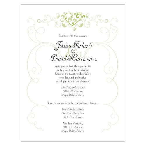 Heart Filigree Invitation