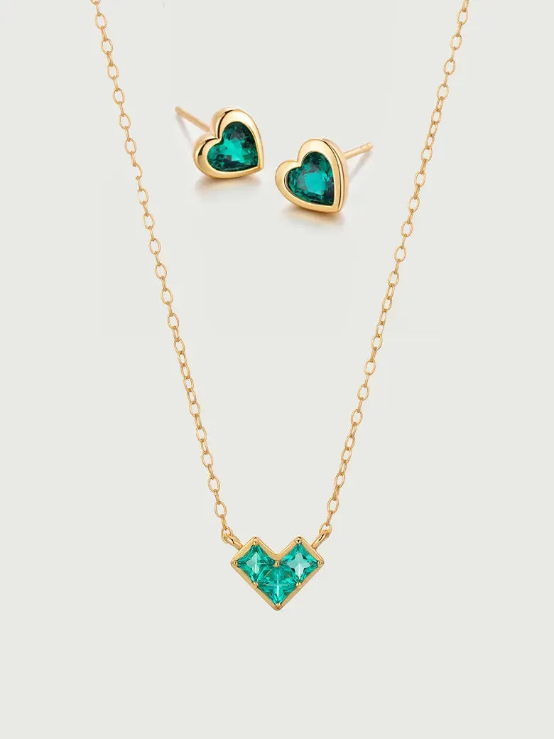 Heart Necklace & Earrings Set