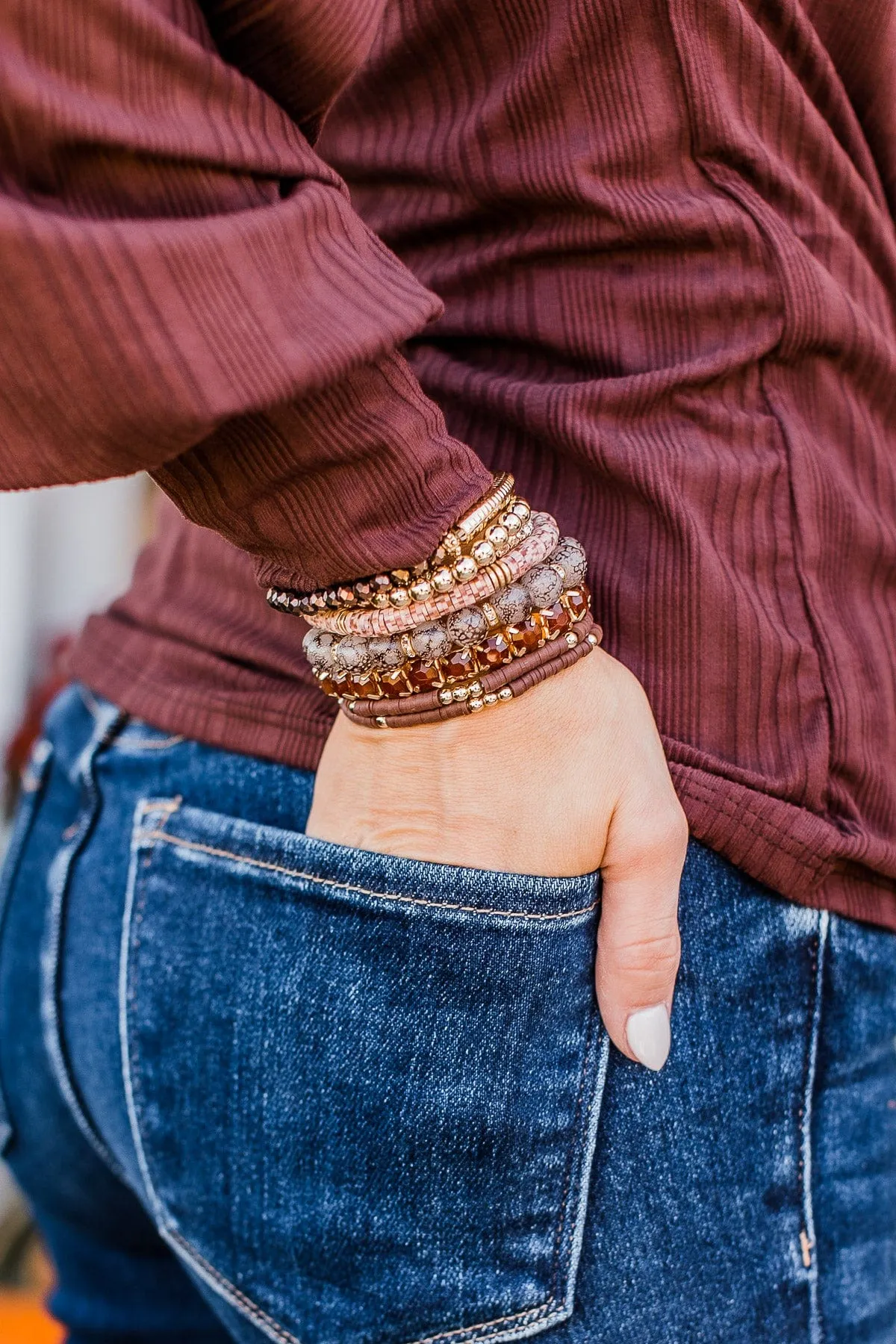 Heat Of The Moment Bracelet Set- Brown
