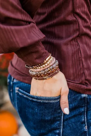 Heat Of The Moment Bracelet Set- Brown