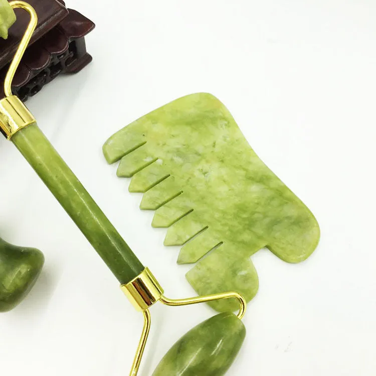 Jade Beauty Container Xiuyu Roller Massager Jade Roller Scraping Comb Board Jade Massager