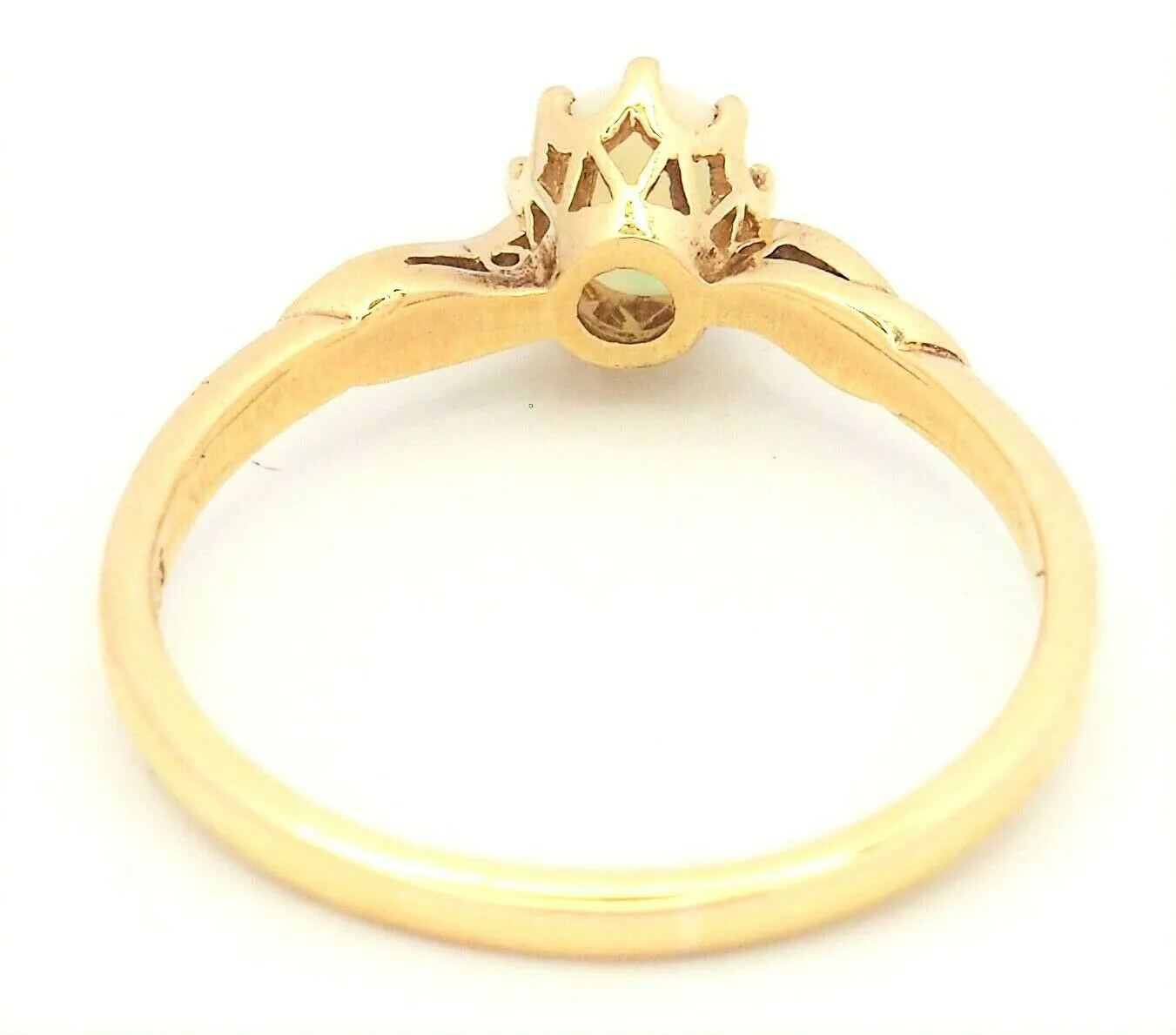 Light Opal & Diamond 9ct Yellow Gold Ring
