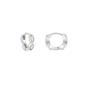 Louisa Huggie Hoop in Opal & Silver
