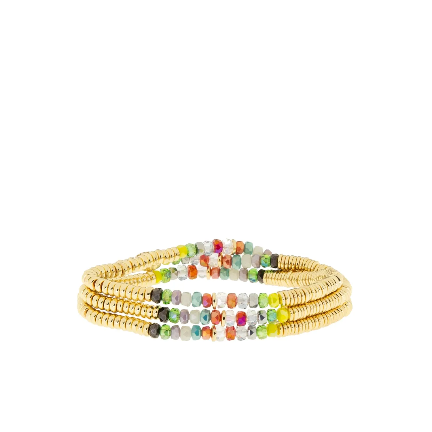 Marlyn Schiff Metal Disc & Crystal Bracelet
