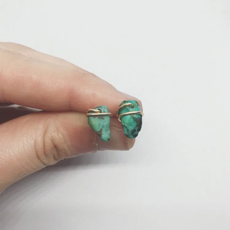 Mini Crystal Studs | Turquoise