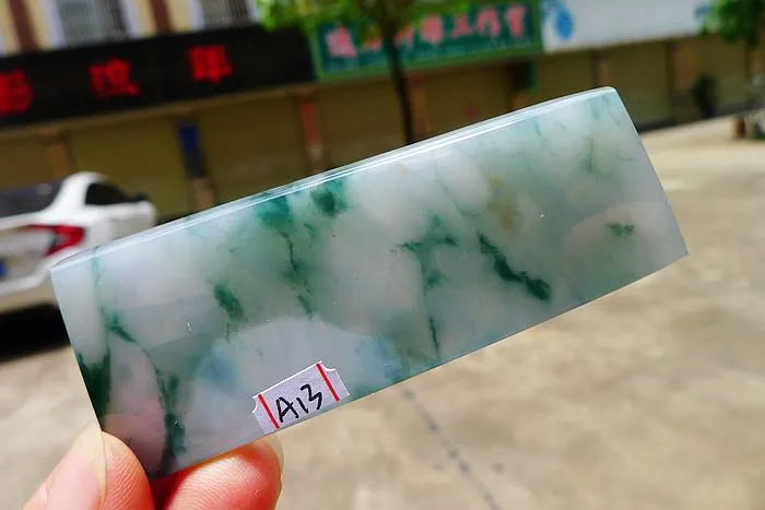 Natural Jade Rough Jadeite Raw (26g,7.6X3.1X0.35cm)