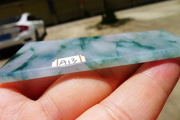 Natural Jade Rough Jadeite Raw (26g,7.6X3.1X0.35cm)