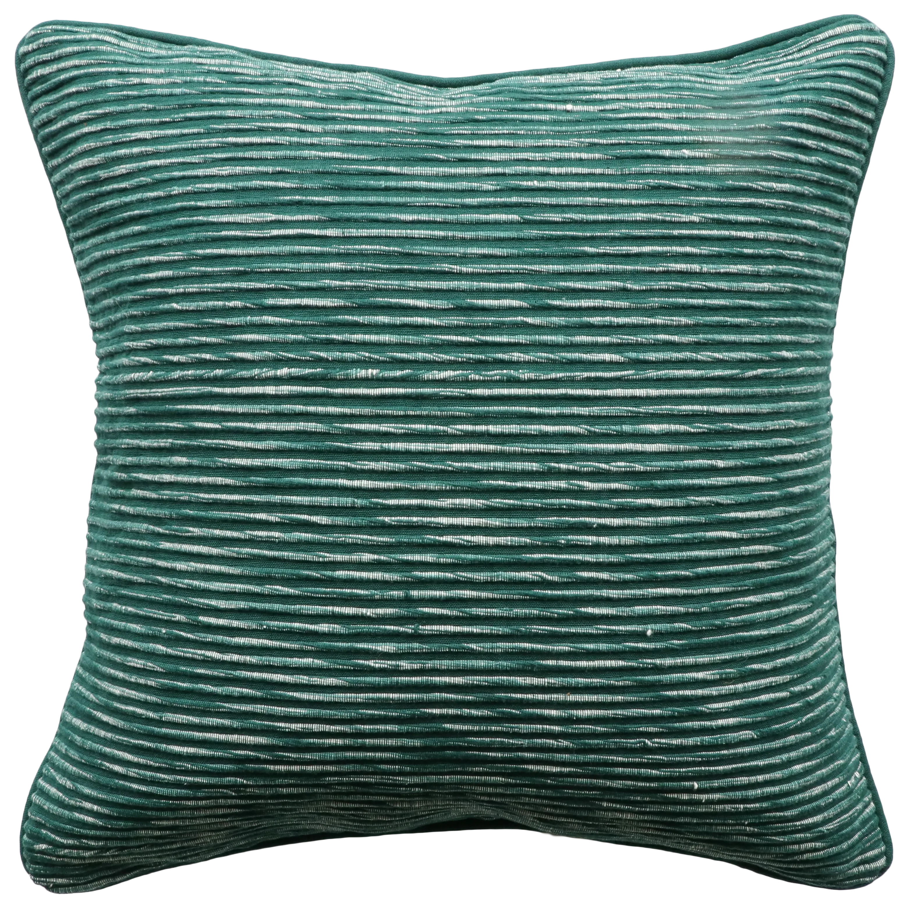 Ollo Rakaia Parallel Textured Cotton Cushion - Jade Green